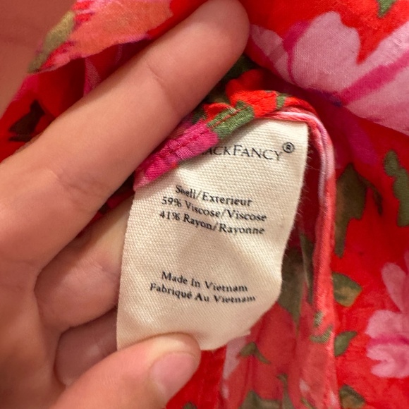 LOVESHACKFANCY red floral mini dress w/ asymmetrical hem - size small - Picture 6 of 6